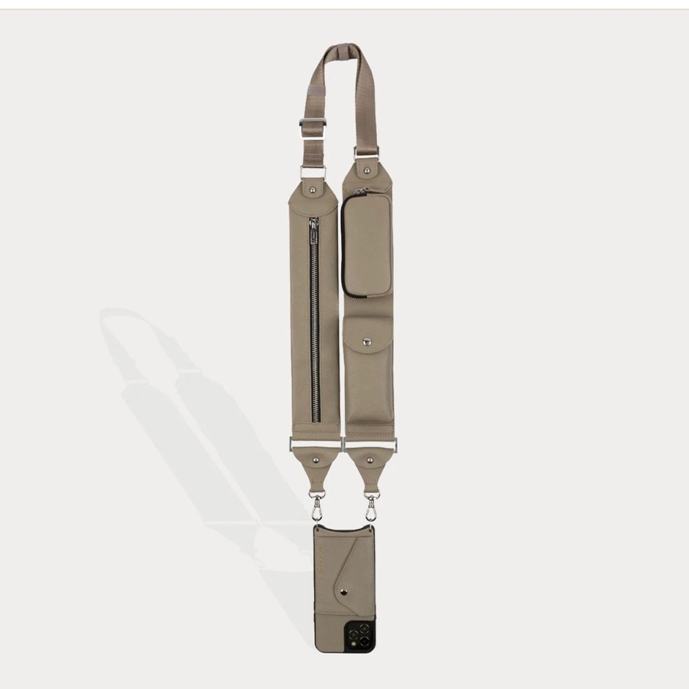 Bandolier BILLIE Utility Crossbody with Case in Greige/Silver